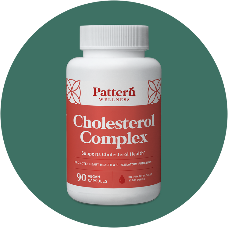 A bottle of Pattern Wellness Cholesterol Complex.