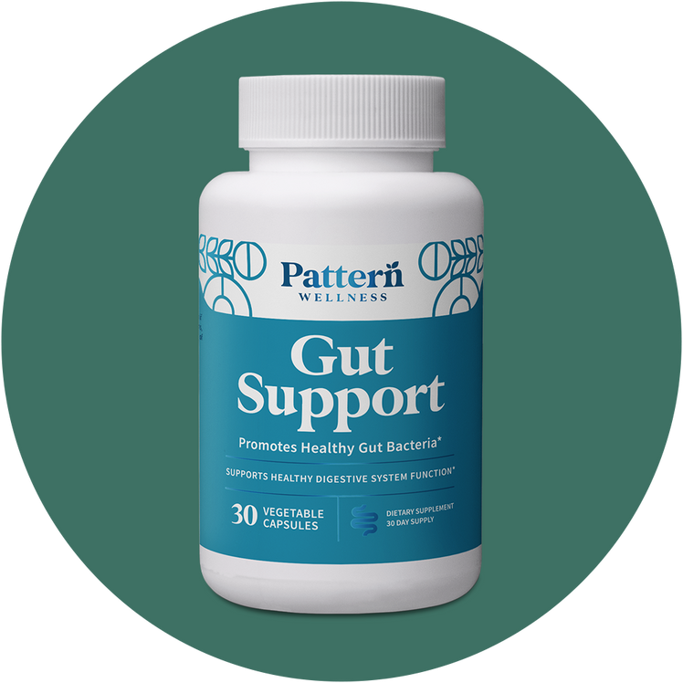 A bottle of Pattern Wellness Gut Support.