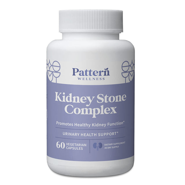 A bottle of Pattern Wellness Kidney Stone Complex.