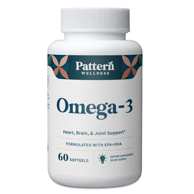 A bottle of Pattern Wellness Omega-3.