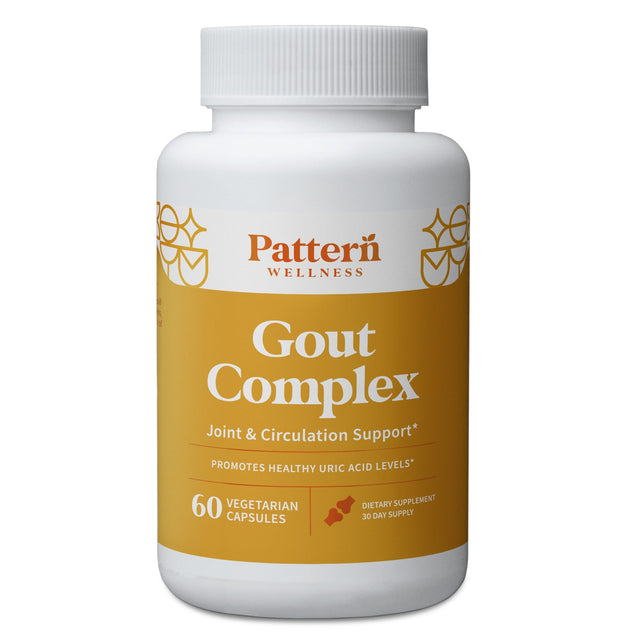 A bottle of Pattern Wellness Gout Complex.