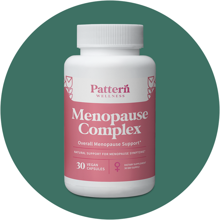 A bottle of Pattern Wellness Menopause Complex.