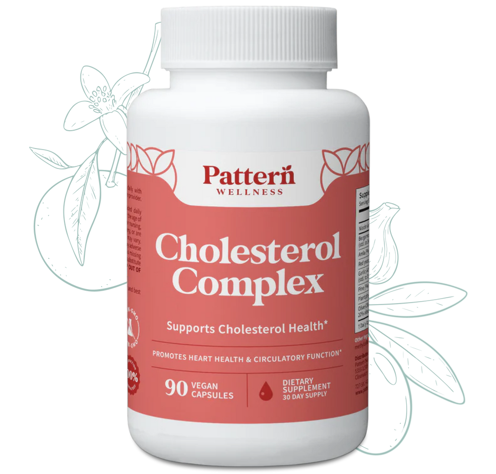 A bottle of Pattern Wellness Cholesterol Complex.